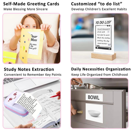 C9 Mini Printer Thermal Paper Picture Luggage Tags English Learning