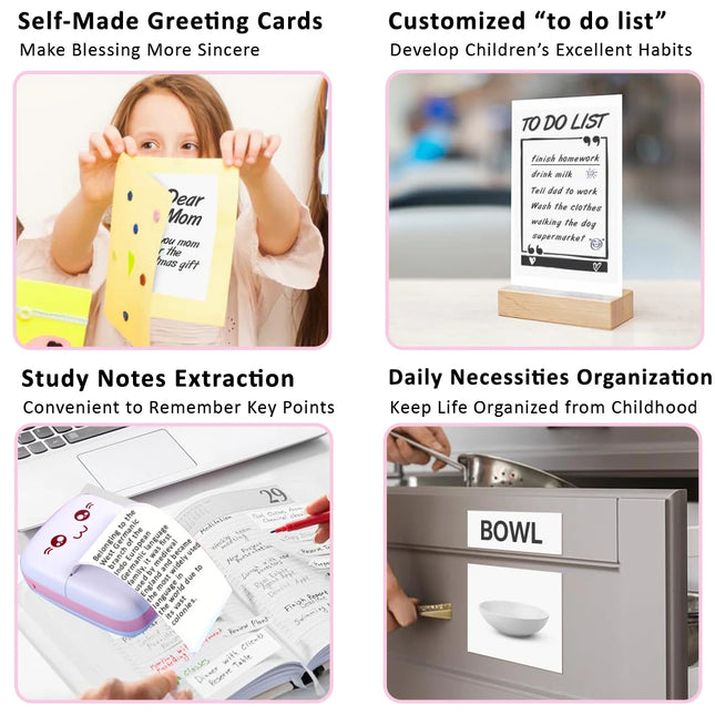 C9 Mini Printer Thermal Paper Picture Luggage Tags English Learning