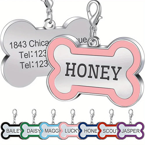 1PC Custom Engraved Name Dog Tag for Pets Personalized Zinc Alloy