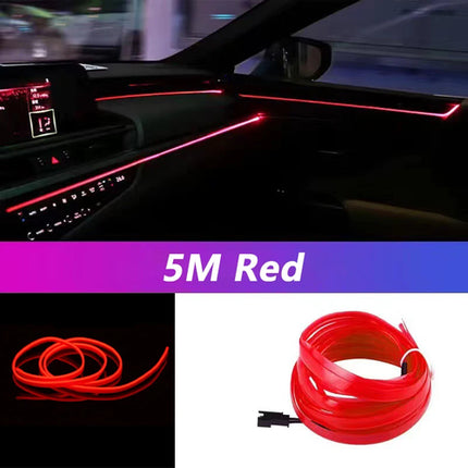 5M Car Interior Led Strip Light Neon EL Wiring Decorative Lamp For