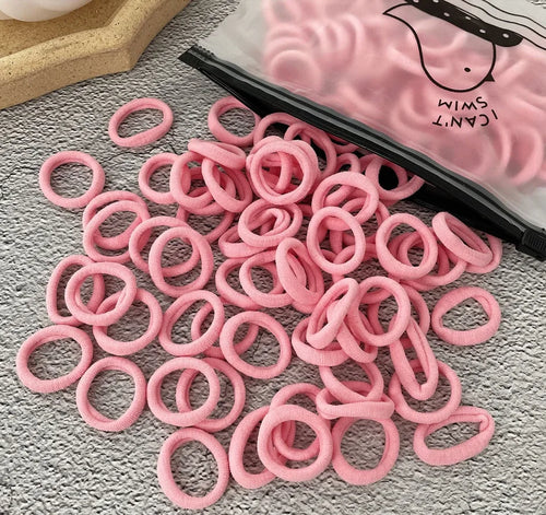 50/100Pcs Hair Bands for Children Colorful Nylon Scrunchie Hair Ties
