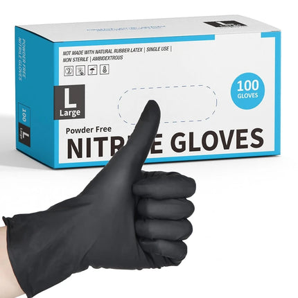 Disposable Nitrile Gloves Black Powder & Latex Free Cleaning Gloves