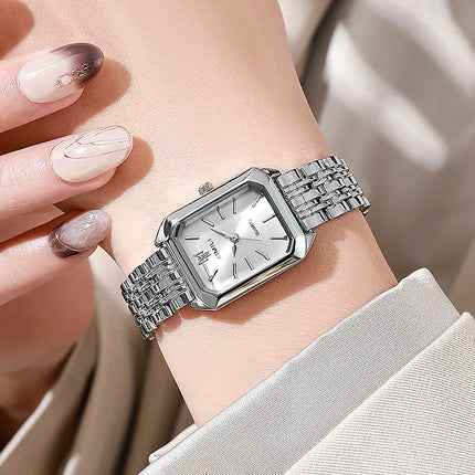 Luxury Women Watches Fashion Rectangle Ladies Steel Band Quartz Watch