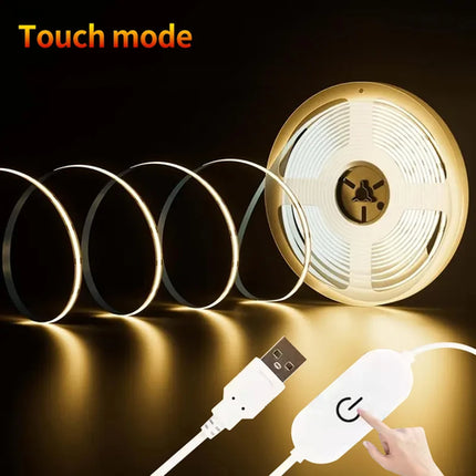 COB LED light bar warm white 5V USB, suitable for room TV wall mirror