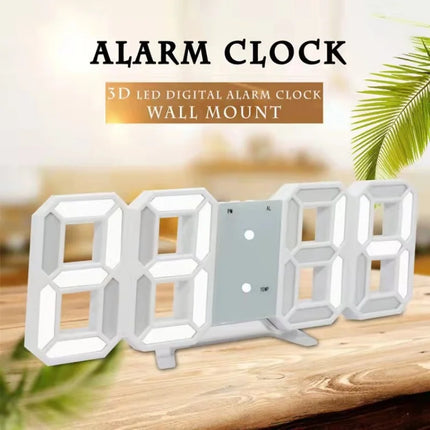 3D Mini Clock LED Digital Wall Clock Desk Clock Electronic Alarm Clock