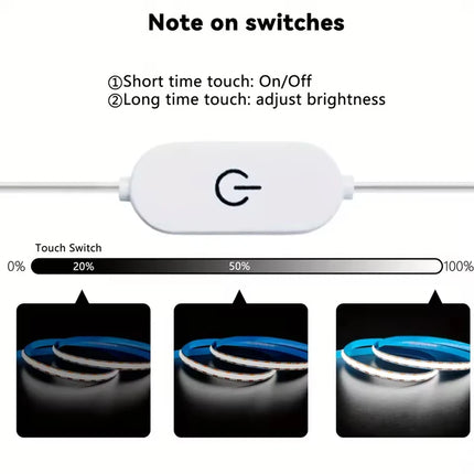 COB LED light bar warm white 5V USB, suitable for room TV wall mirror