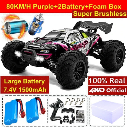 4WD 1:16 80KM/H Super Brushless 50KM/H Brushed RC Car 4x4 Off Road