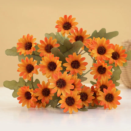 21 Heads Artificialflower Autumn Silk Daisy Bouquet Decor Vase Home