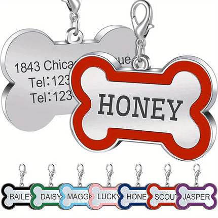 1PC Custom Engraved Name Dog Tag for Pets Personalized Zinc Alloy