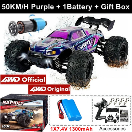 Super Brushless 80KM or 50KM/H 4WD RC Car With LED Remote Control Cars