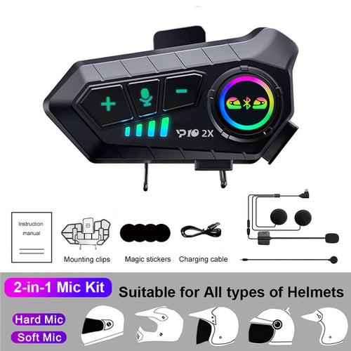 Kebidumei YP10 Bluetooth Motorcycle Helmet Intercom 300M Wireless