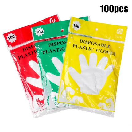 100pcs Disposable Gloves Plastic Gloves Transparent Eco-friendly