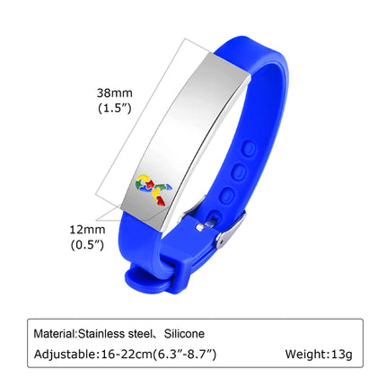 Personalized Autism Aspergers Bracelet for Little Boy Girl , Engraved