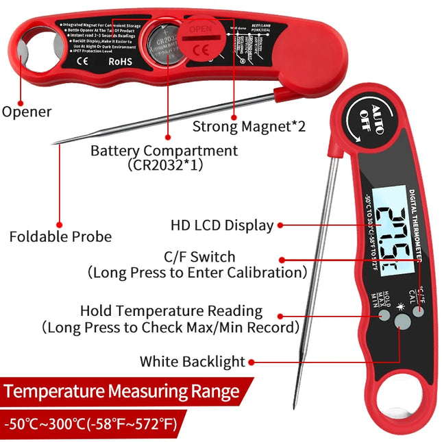 Digital Kitchen Food Digital Thermometer For Meat Water Milk Cooking