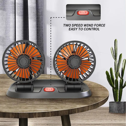 5V 12V 24V Car Fan Cooling Car Fan Dual Head Usb Car Fan 2 Speeds