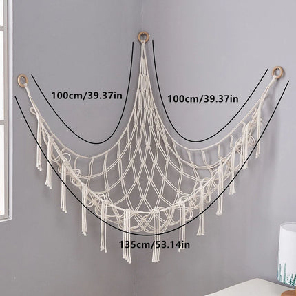 1PCS Hand-woven Rope Corner Storage Triangle Toy Net Bedroom Corner
