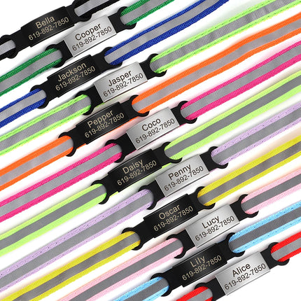 Customized Cat Collar Reflective Cat Collar Free Engraved Puppy Kitten