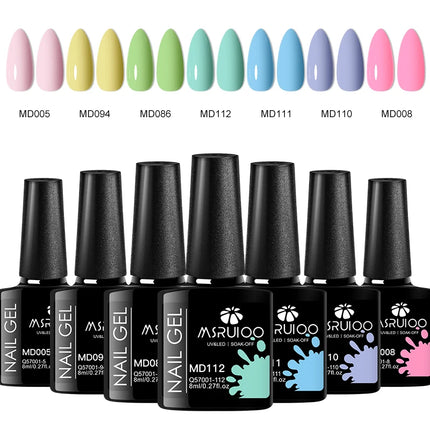 7pc Nail Gel Polish Set DIY Nail Art Design All For Decoration Soak