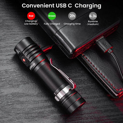 Sofirn SC18 1800lm EDC Flashlight USB C Rechargeable SST40 LED 18650