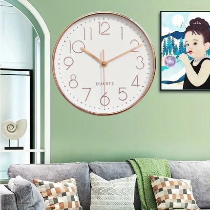 8 Inch Quartz Wall Clock Simple Mute Clock Hole-free Cubic Digital