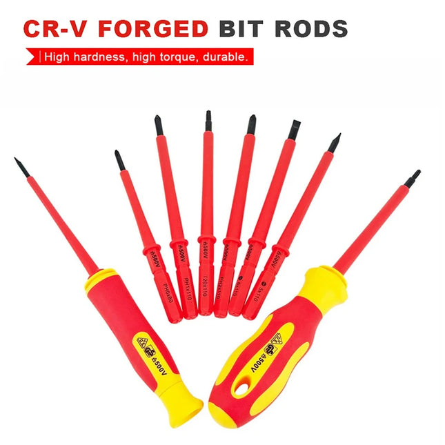 10Pcs Interchangeable Blade VDE Insulated Screwdriver Set with Case