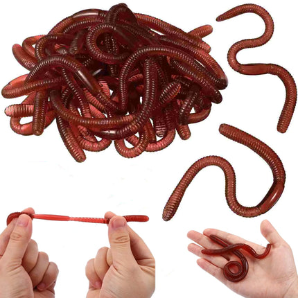 10Pcs Simulated Insects Earthworms Soft Rubber Toy Floor Dragons Props