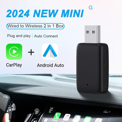 NEW Mini 2in1 Wireless Carplay Adapter And Android Auto Wireless