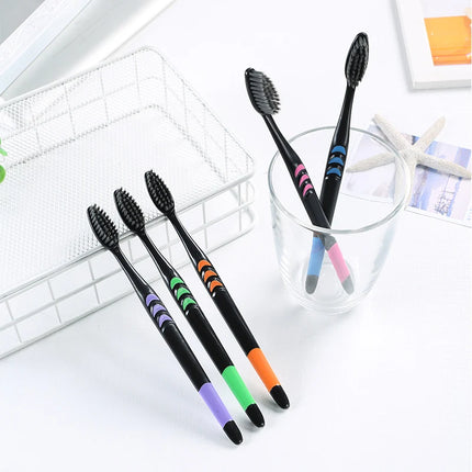 Cross Border Jianpai Soft Bristle Toothbrush Adult Bamboo Charcoal