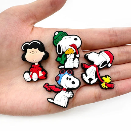 12-Pack SnoopyFashion Themed Shoe Charms Cartoon Kawaii Decoration