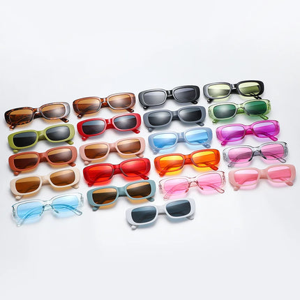 Rectangle Fashion Sunglasses For Women Men Retro Vintage UV400 Sun