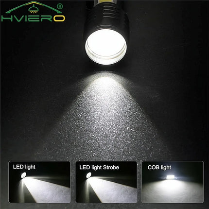 Zoom Mini USB Rechargeable Led Flashlight Portable Built Battery XP-G