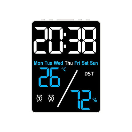 Multifunctional Large Screen Digital Alarm Clock Humidity Display