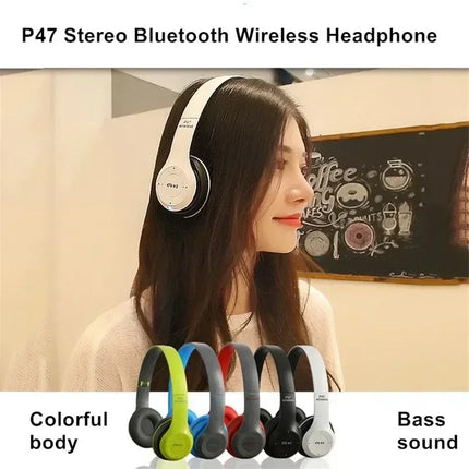 P47 Wireless bluetooth headphone With Mic Noise Cancelling Headsets