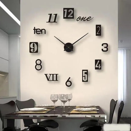2022 New 3D Roman Numeral Acrylic Mirror Wall Clock Sticker Fashion