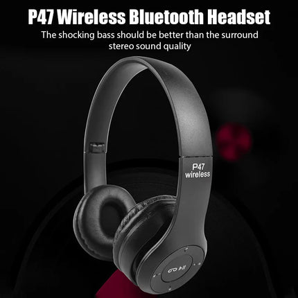 P47 Wireless bluetooth headphone With Mic Noise Cancelling Headsets
