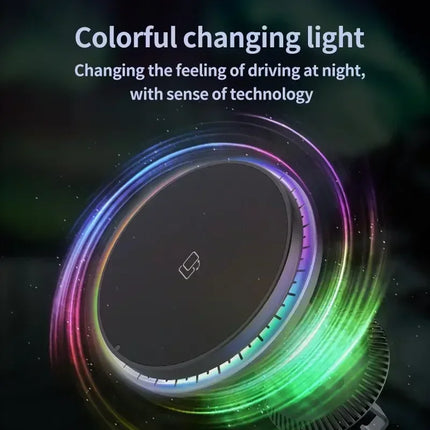 30W Magnetic Car Wireless Chargers RGB LED Light For iPhone 12 13 14