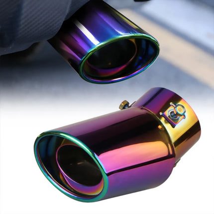 1PCS 2.5" Inlet Car Auto Exhaust Muffler Tip Pipe  Stainless Steel