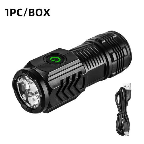 New Ultra Powerful Flashlight 3 Core LED Mini Tactical Flashlight USB