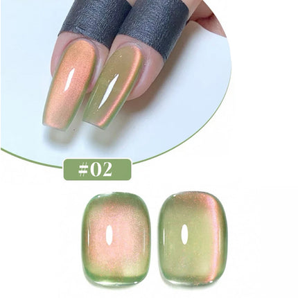 1/5PCS SS25 Cat Eye Gel Polish w/Glass Beads & Crystal, 5 Colors Salon