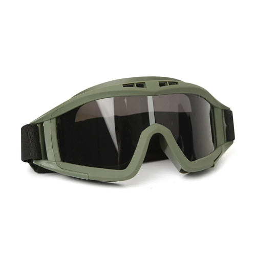 JSJM Airsoft Tactical Goggles 3 Lens Windproof Dustproof Shooting