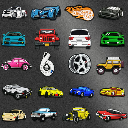 1-20pcs Car Shoe Charms Cool Vehicle Shoe Accessories Cartoon