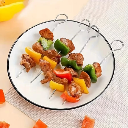 1set Stainless Steel Air Fryer Rack With 4 Roast Meat Picks Grill Air