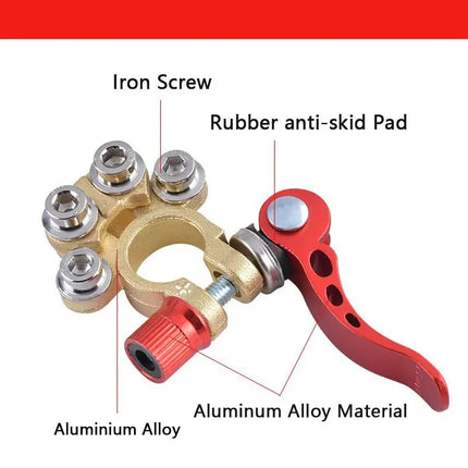 Auto Car Quick Release Battery Terminals - 12V 24V Aluminium Alloy Top