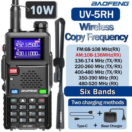 Baofeng UV 5RH 10W Air Band Walkie Talkie Long Range Wirless Copy