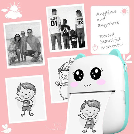 Mini-printer, Thermal Printer Ink-free Portable Sticker Printer