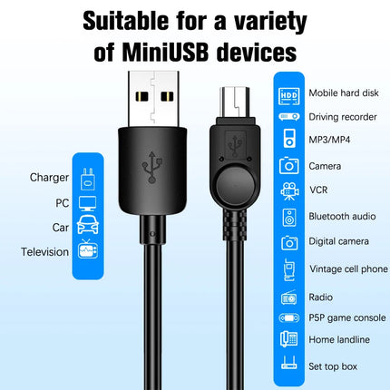 Mini USB Cable To USB Fast Data Charger Cable for PSP MP3 MP4 Car DVR