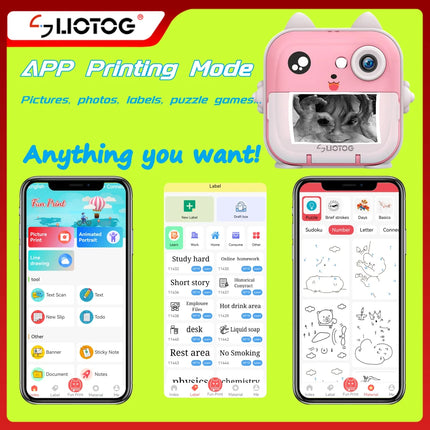 Children Digital Camera 1080P HD Toys Thermal Print Camera for Boys