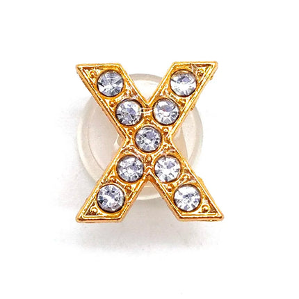 1-26Pcs Fashion Gold Letters Metal Shoe Charms Accessories Garden Shoe