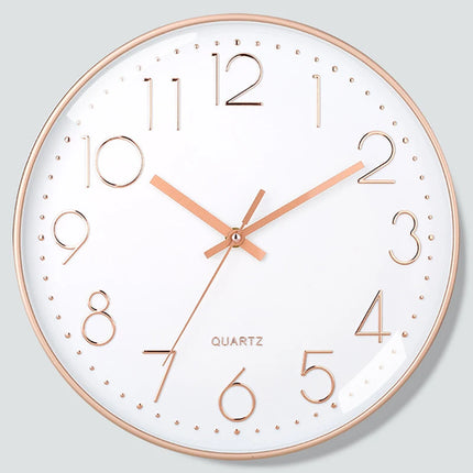 8 Inch Quartz Wall Clock Simple Mute Clock Hole-free Cubic Digital