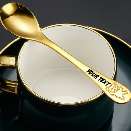 4pc Customizable Name 304 Stainless Steel Flatware Set with Cute Bear